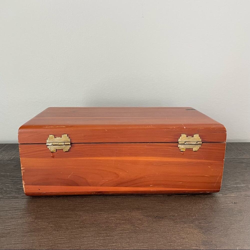 Lane | Vintage Cedar Salesman Sample Wood Chest Box Jewelry Storage Small Brown - Picture 8 of 10